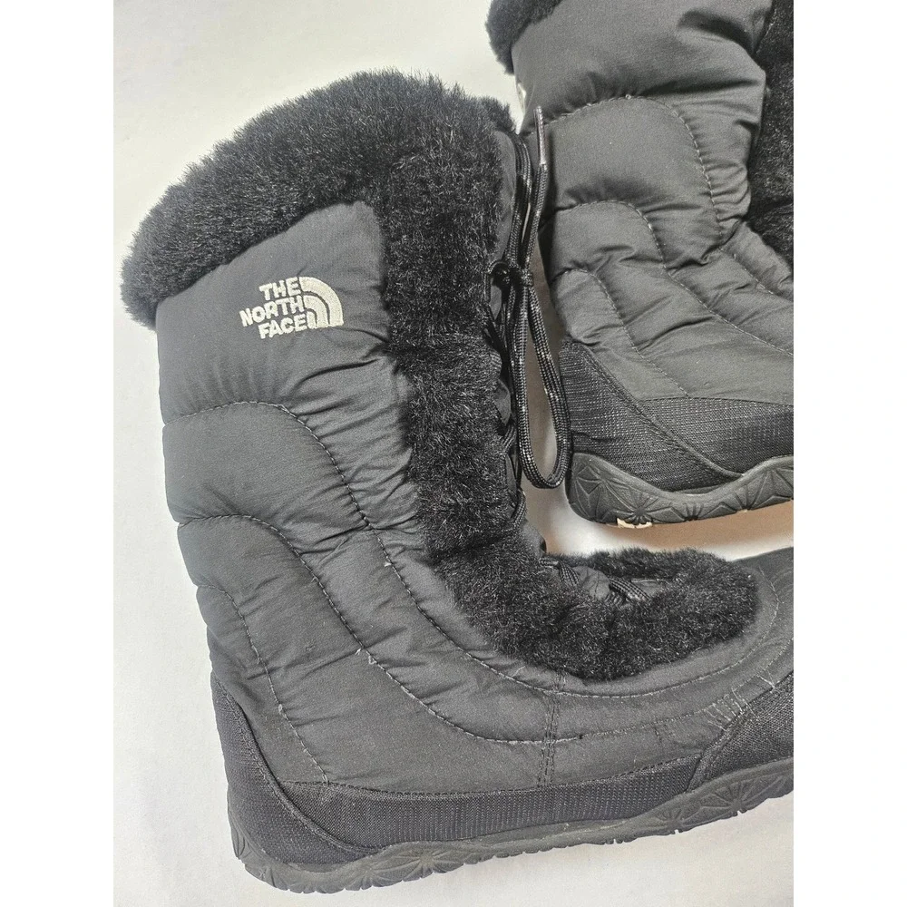 The North Face Black Faux Fur Winter Snow Boots IcePick Women's 7.5 Gorpcore